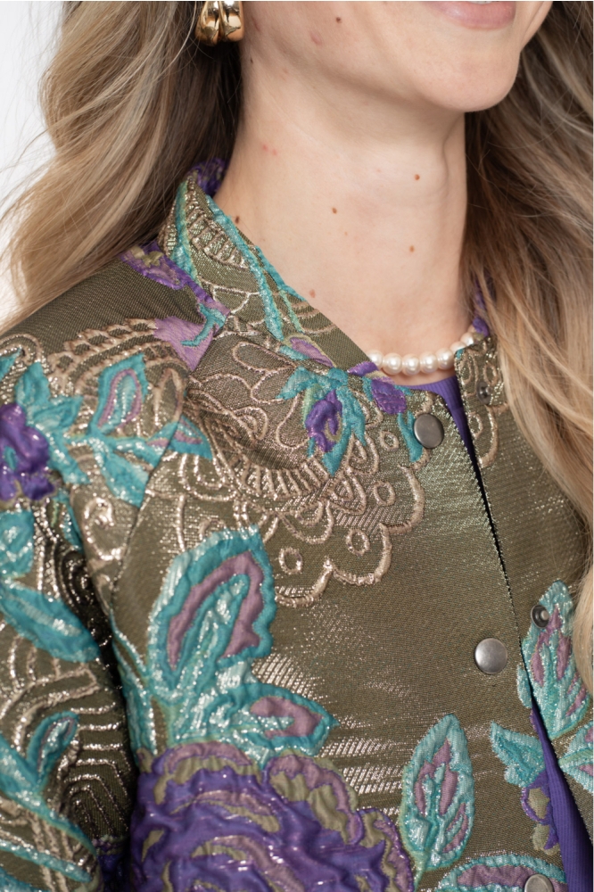 Geisha groene dames jas | Close up