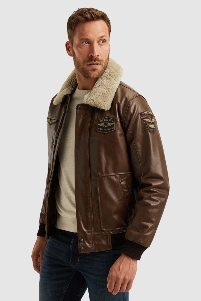 PME legend bruine heren jas | Model zijaanzicht