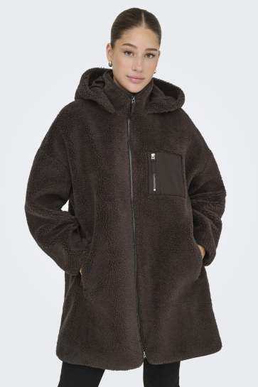 Only Jas ONLSASCHA SHERPA JACKET LIFE OTW NO 15230461 CHOCOLATE TORTE