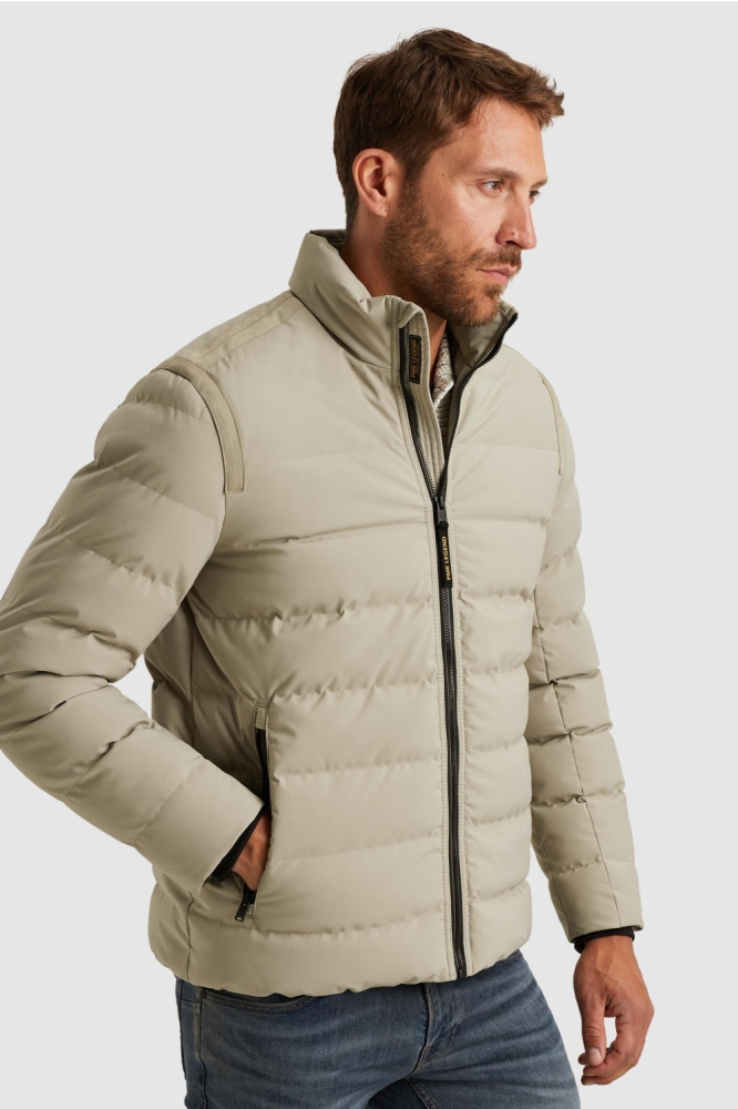 PME legend beige heren jas | Model zijaanzicht