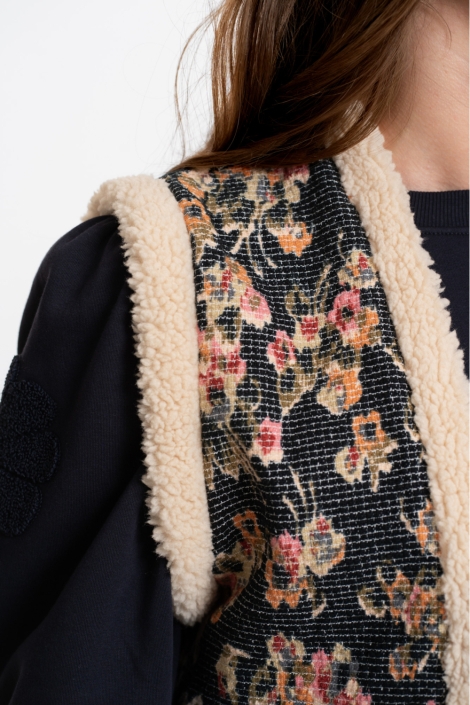 Geisha zwarte dames gilet | Close up