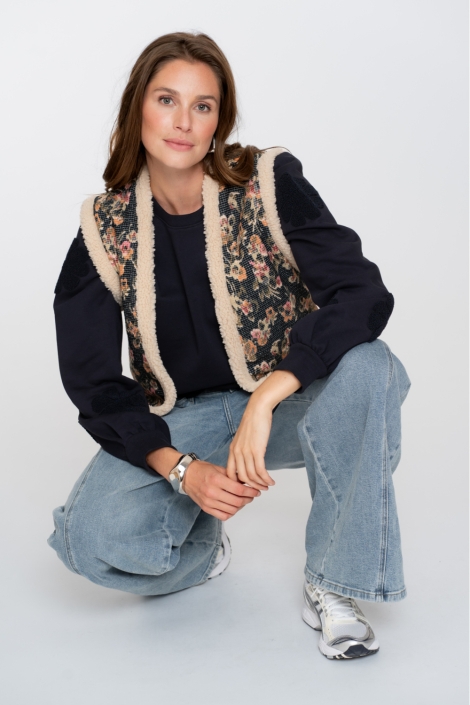 Geisha zwarte dames gilet | Model