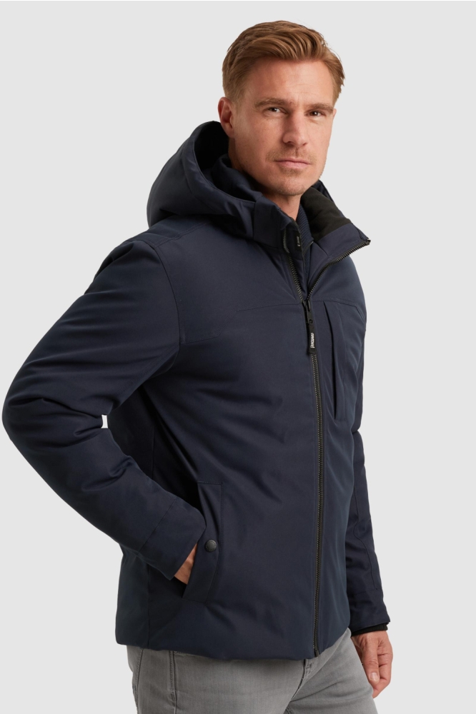 Vanguard blauwe heren jas | Model zijaanzicht