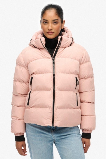 Superdry Jas HOODED SPORTS PUFFER JACKET W5011996A EQ8 VINTAGE BLUSH