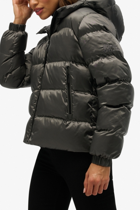 Superdry zwarte dames jas | Model zijaanzicht