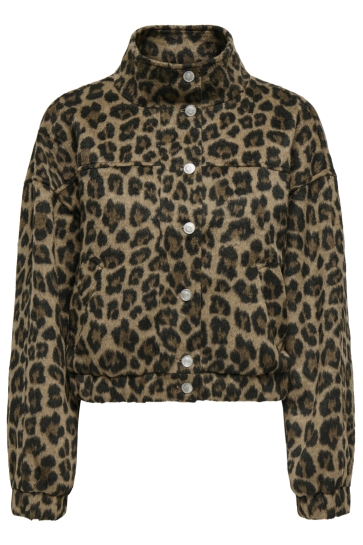 Only Jas ONLEMILIA LIFE SHORT LEO JACKET CC 15349082 TANNIN/LEO