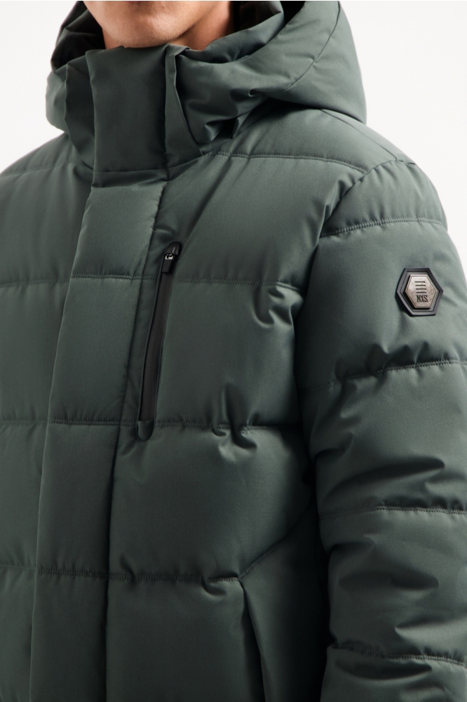 NO-EXCESS groene heren jas | Close up