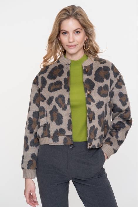Geisha camel dames jas | Model vooraanzicht