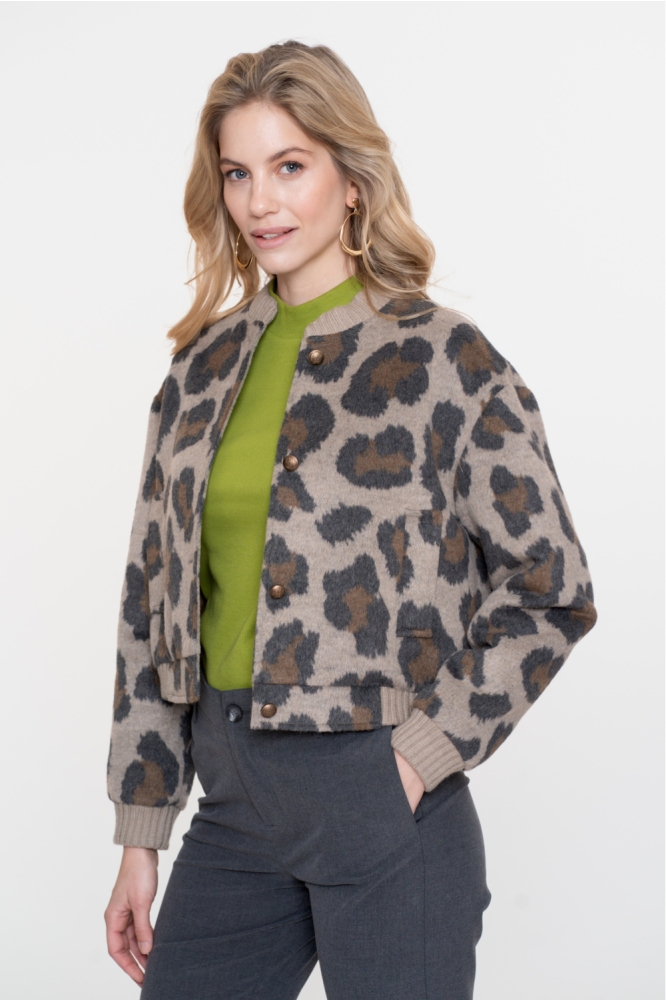 Geisha camel dames jas | Model zijaanzicht