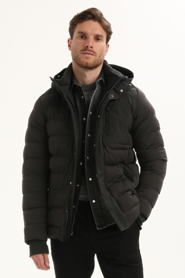 Gabbiano Jas FUNCTIONELE STRETCH KORTE WINTERJAS MET CAPUCHON 535751 201 Black