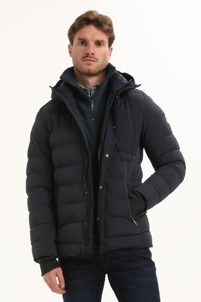 Gabbiano blauwe heren jas | Model vooraanzicht