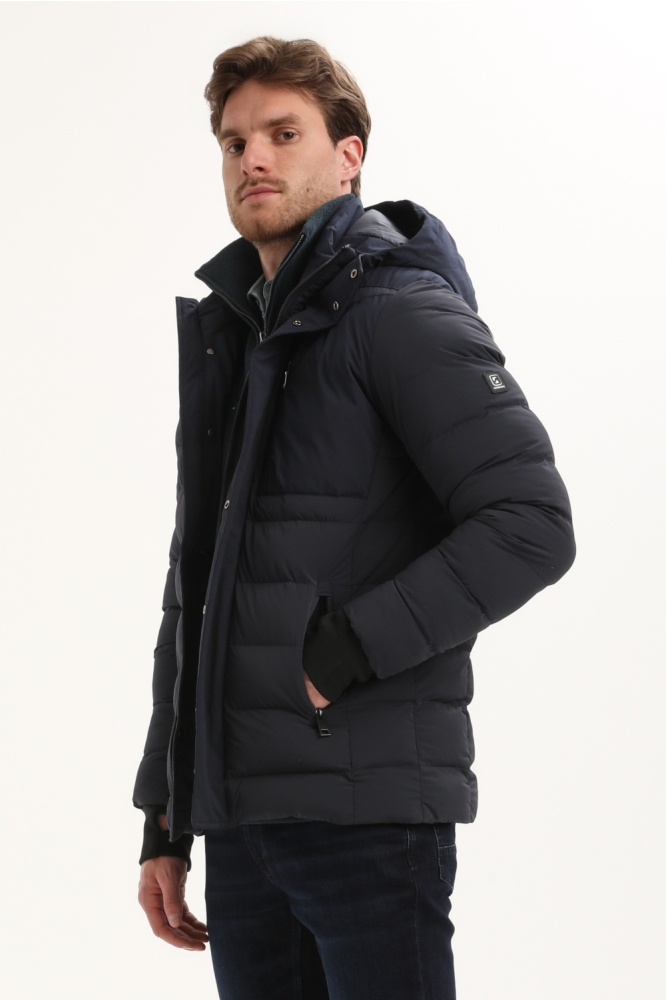Gabbiano blauwe heren jas | Model zijaanzicht