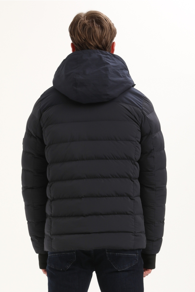 Gabbiano blauwe heren jas | Model achteraanzicht