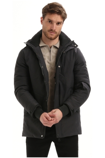 Gabbiano Jas PARKA TWILSTRUCTUUR MET AFRITSBARE CAPUCHON 535752 201 Black