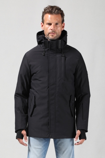 Gabbiano PARKA TWILSTRUCTUUR MET AFRITSBARE CAPUCHON 535752 201 Black