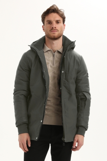 Gabbiano Jas PARKA TWILSTRUCTUUR MET AFRITSBARE CAPUCHON 535752 217 Steel Grey
