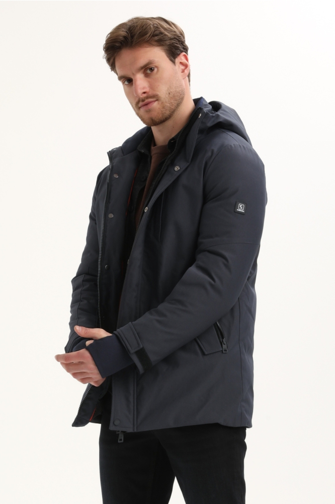 Gabbiano blauwe heren jas | Model zijaanzicht