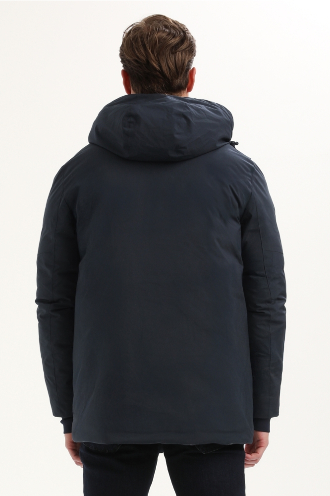 Gabbiano blauwe heren jas | Model achteraanzicht