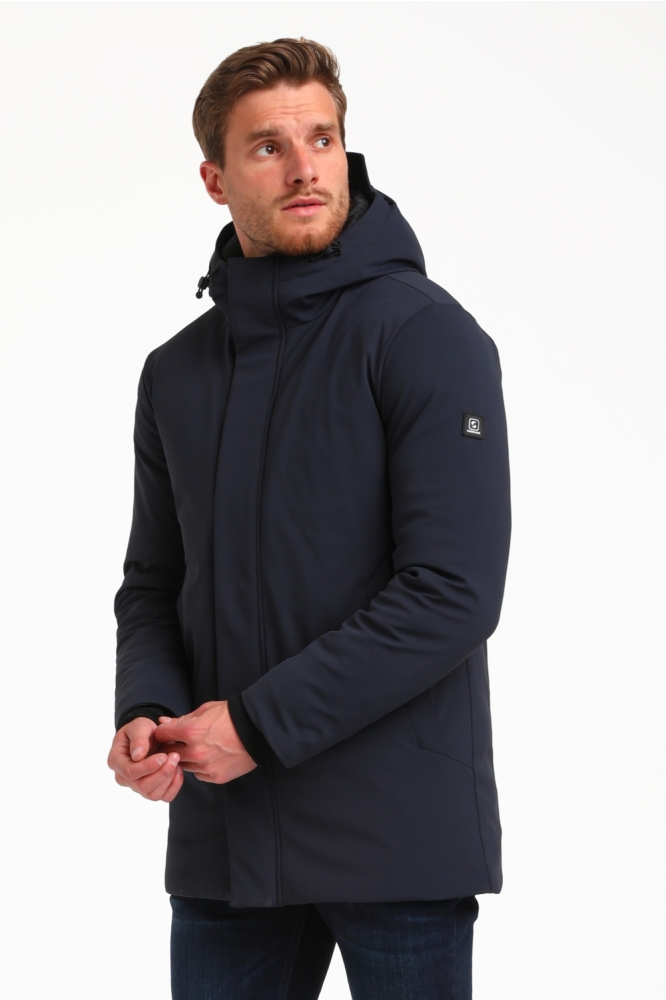 Gabbiano blauwe heren jas | Model zijaanzicht
