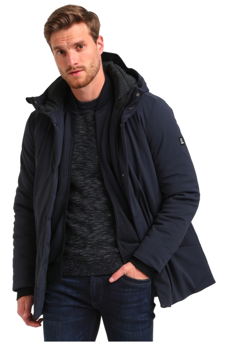 Gabbiano blauwe heren jas | Model vooraanzicht