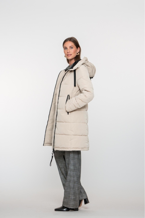 Geisha beige dames jas | Model zijaanzicht