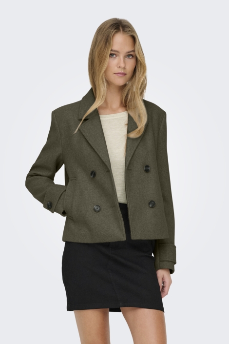 Only groene dames jas | Model vooraanzicht