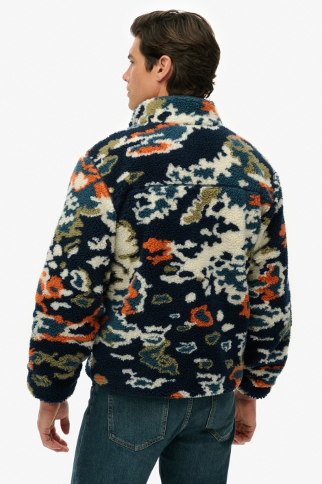 Superdry blauwe heren vest | Model achteraanzicht