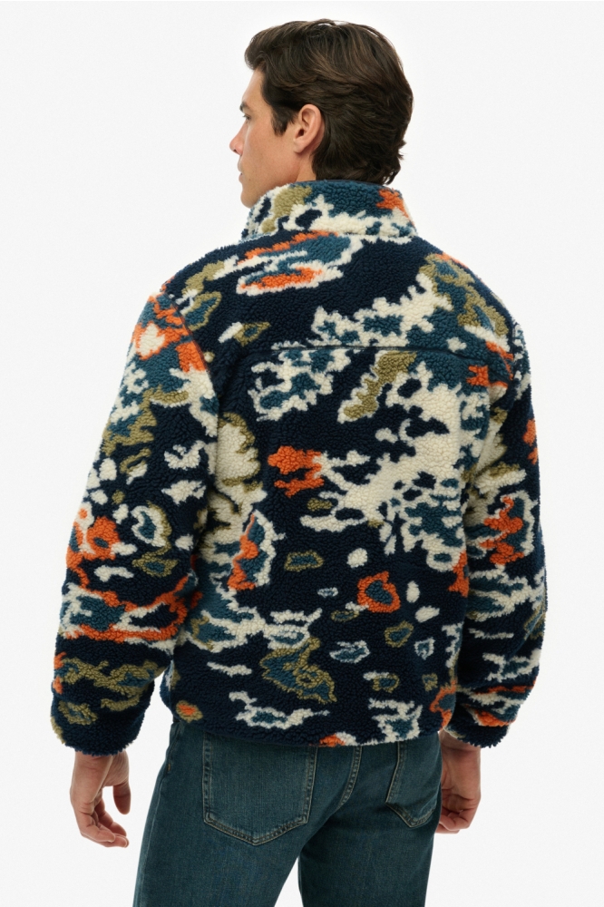 Superdry blauwe heren vest | Model achteraanzicht
