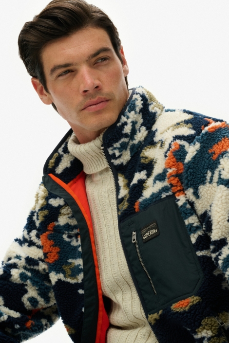 Superdry blauwe heren vest | Close up