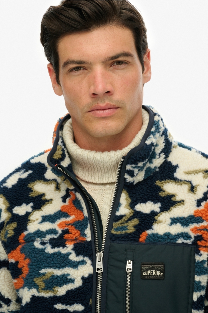 Superdry blauwe heren vest | Close up