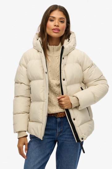 Superdry Jas HOODED 5 BAFFLE SPORTS PUFFER W5012004A RUT OAT BRAN