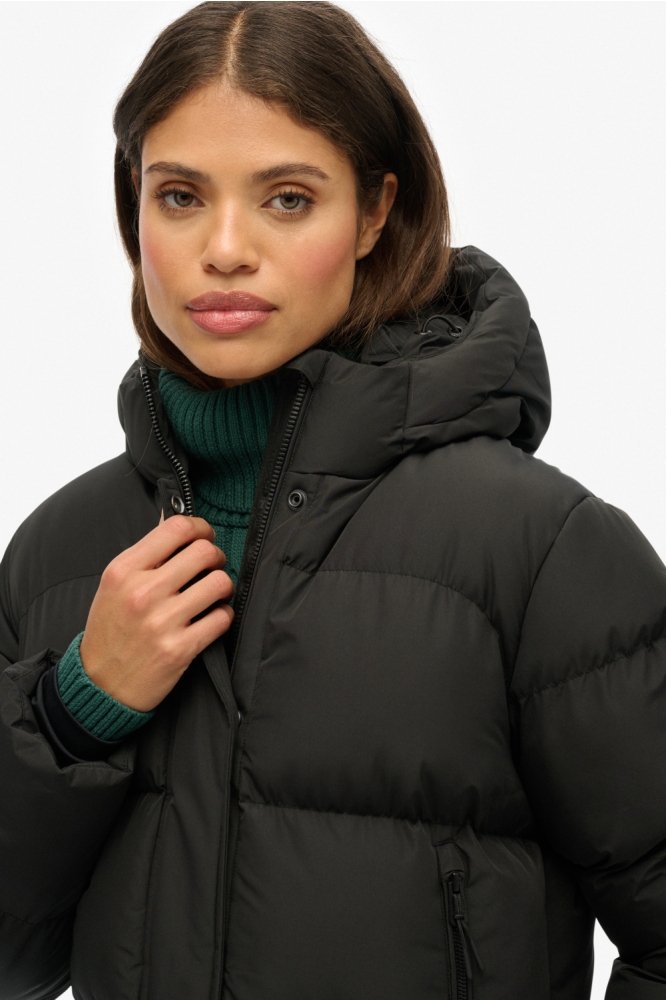 Superdry zwarte dames jas | Close up