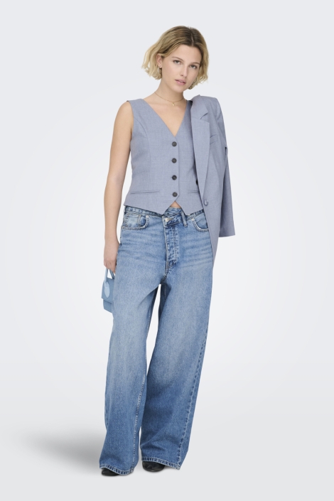 Only blauwe dames gilet | Model