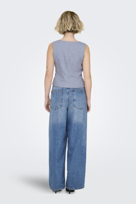 Only blauwe dames gilet | Model