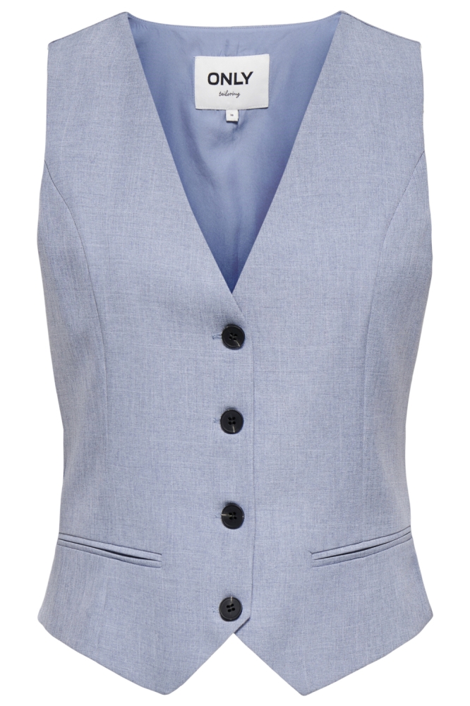 Only blauwe dames gilet | Vooraanzicht