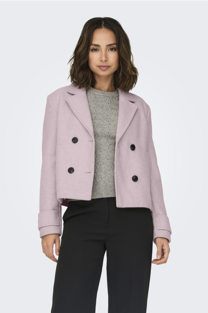 Only roze dames jas | Model vooraanzicht