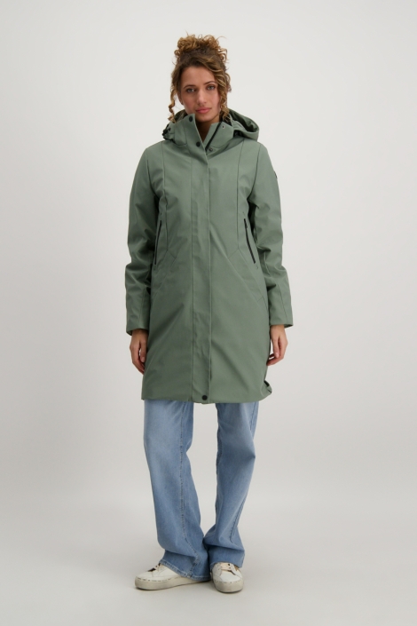 Cars groene dames jas | Model vooraanzicht