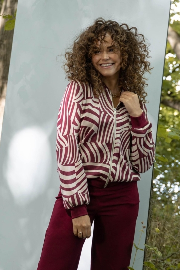 FOS Amsterdam BAMBI PATCHWORK LINES 7568 605 BORDEAUX