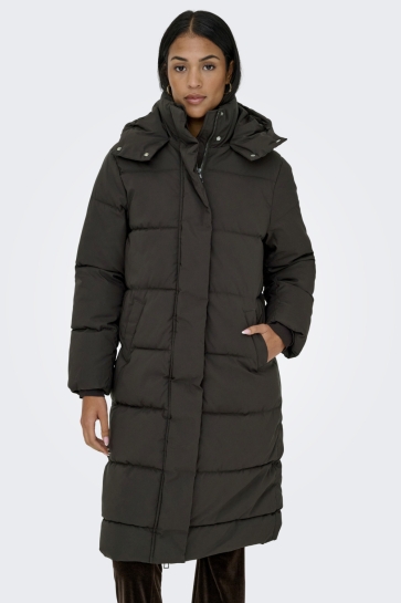Jacqueline de Yong JDYMAJA LONG PADDED JACKET OTW YFM 15341701 Chocolat Torte
