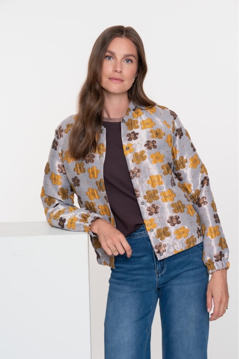 Geisha grijze dames vest | Model vooraanzicht