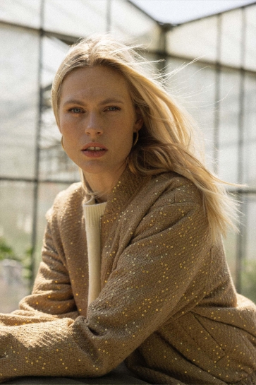 Zusss BOMBER JASJE MET SEQUINS 0310-029 1016 BEIGE