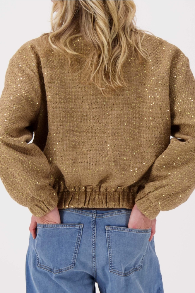 Zusss camel dames jas | Model achteraanzicht