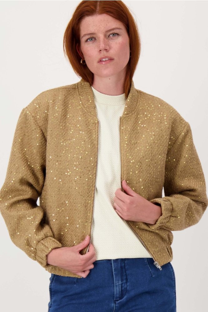 Zusss camel dames jas | Model vooraanzicht