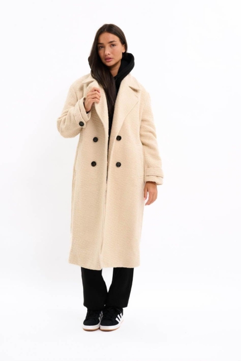 Malelions beige dames jas | Model vooraanzicht