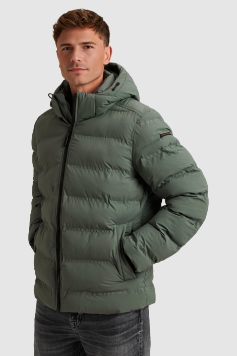Cast Iron groene heren jas | Model zijaanzicht