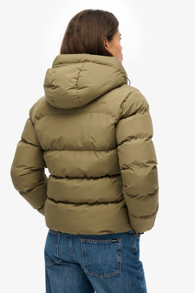 Superdry groene dames jas | Model achteraanzicht