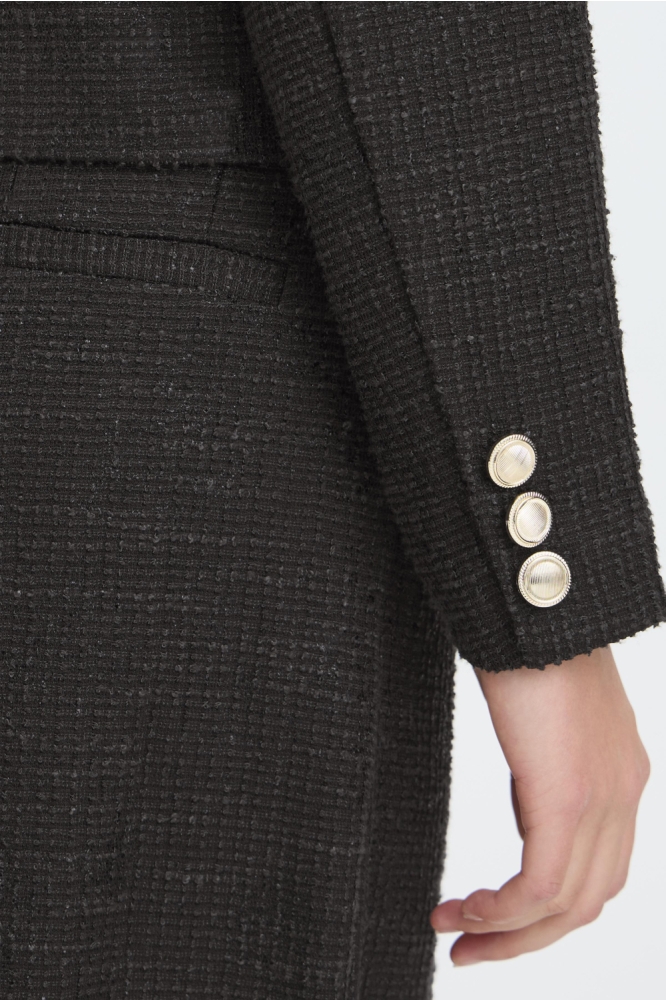 Ichi zwarte dames blazer | Close up