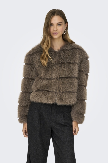 Jacqueline de Yong JDYOFELIA FAUX FUR JACKET OTW SIE 15359349 Shitake
