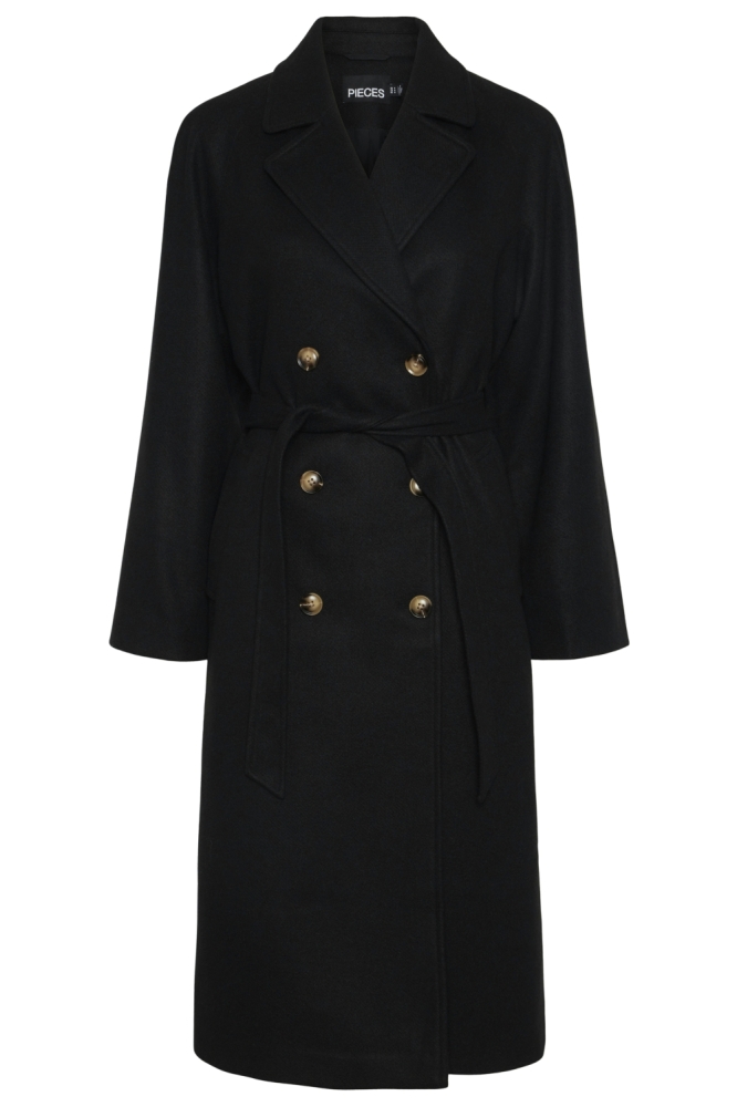 Pieces zwarte dames jas | Vooraanzicht