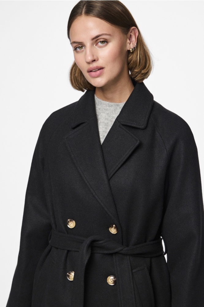 Pieces zwarte dames jas | Close up